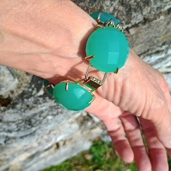 Kendra Scott (retired) chunky faceted Chalcedony Cassie, Preppy Core - Picture 13 of 14